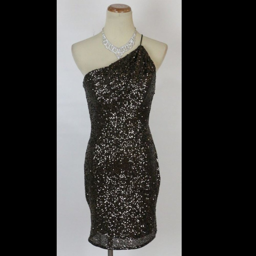 Terani Sequin Bronze $200 Prom Short Gown Formal